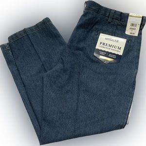 Haggar Classic Fit Straight Premium Stretch Blue Denim Jeans Size 42W X 30L
